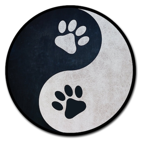 Signmission Yin Yang Paws Circle Corrugated Plastic Sign C-24-CIR-Yin Yang Paws